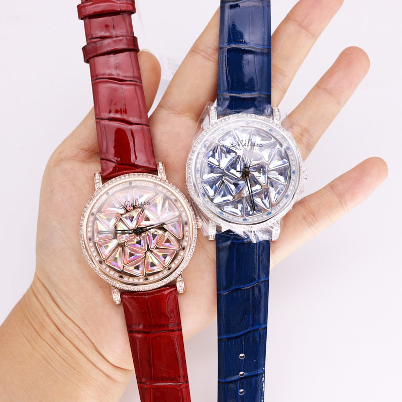 Luxury Rotating Crystal Melissa Lady Women's Watch