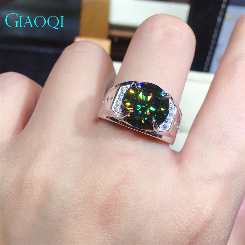 GIAOQI Hot Sale 14K White Gold Plated Men Ring