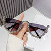 Half Frame Fashion Bling Crystal Women Sunglasses