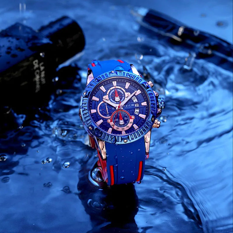 FEICE Men's Watch Quartz Waterproof Genuine Sports Curren Trend Multi-functional Men's Watches Luminous luxurious Brand FK055