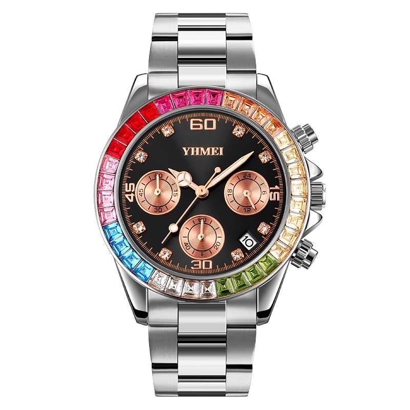 Luxury Rose Gold Fashion Quartz Diamond Elegant Watch
