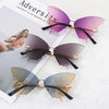Fashion Butterfly Modeling Gradient Sunglasses