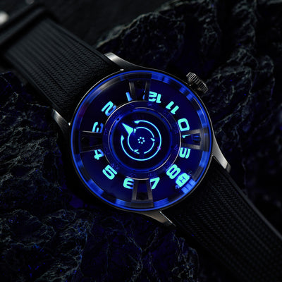 OBLVLO Curvature Engine Star Ship Rotor Mechanical Watch