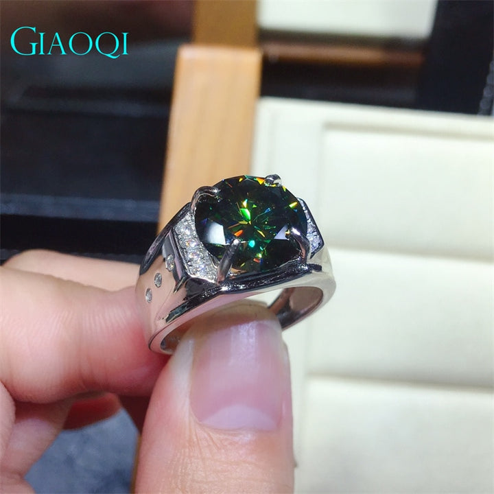 GIAOQI Hot Sale 14K White Gold Plated Men Ring