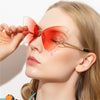 Fashion Butterfly Modeling Gradient Sunglasses  Rimless Metal UV Vintage Goggles Eyeglass Euro-American Party Disco Eyeglasses