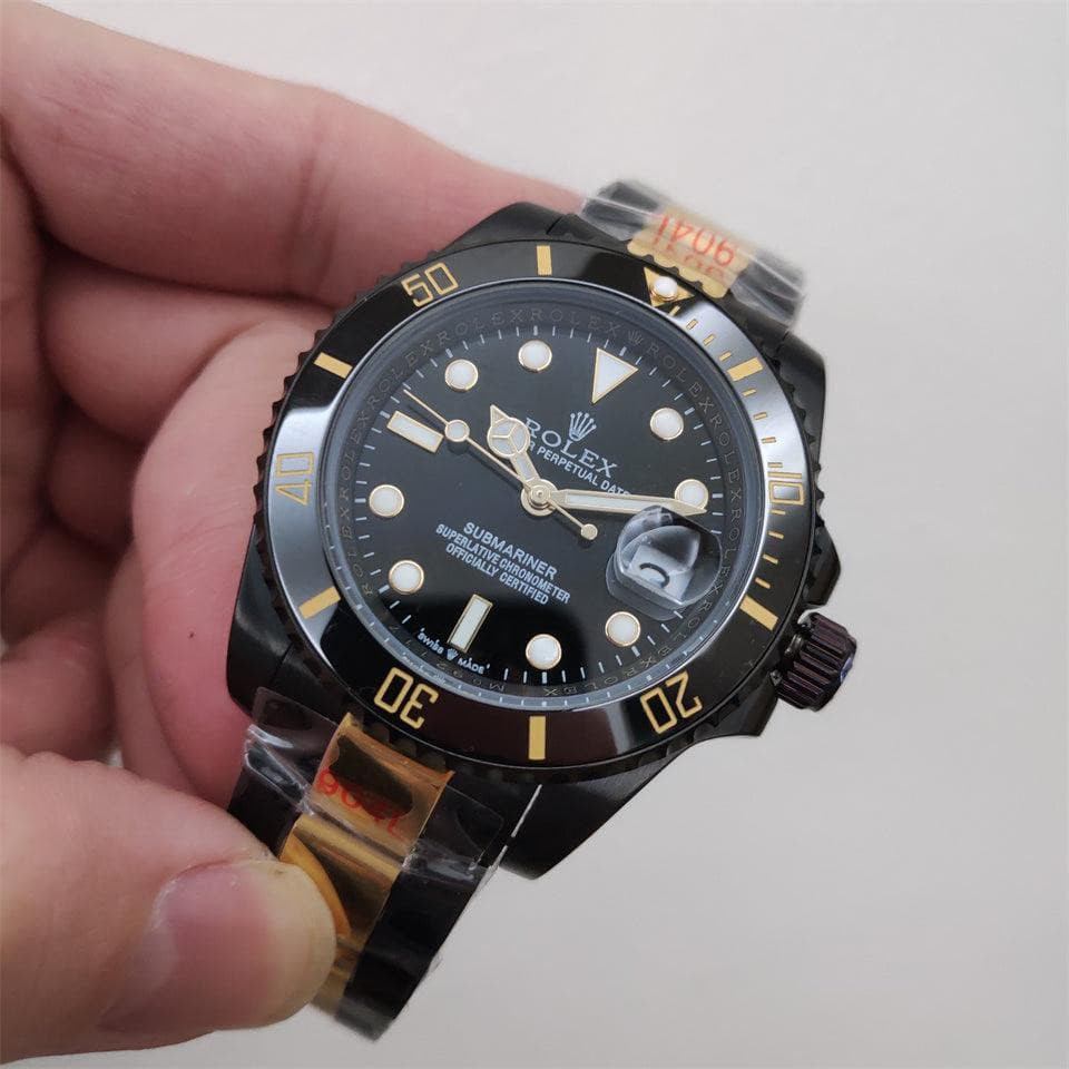 Rolex Submariner Full Black Gold watch - UnisexStuff