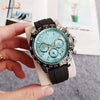 Classic Design All Dial Work Chrono Stainless Steel Quartz Movement Rubber Strap Quality Watch