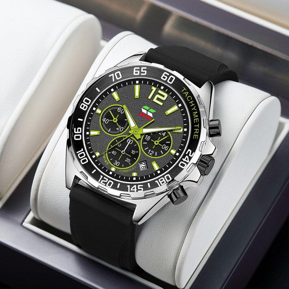 SWISH Design Sports Chronograph Quartz Rubber Strap Waterproof watch - UnisexStuff