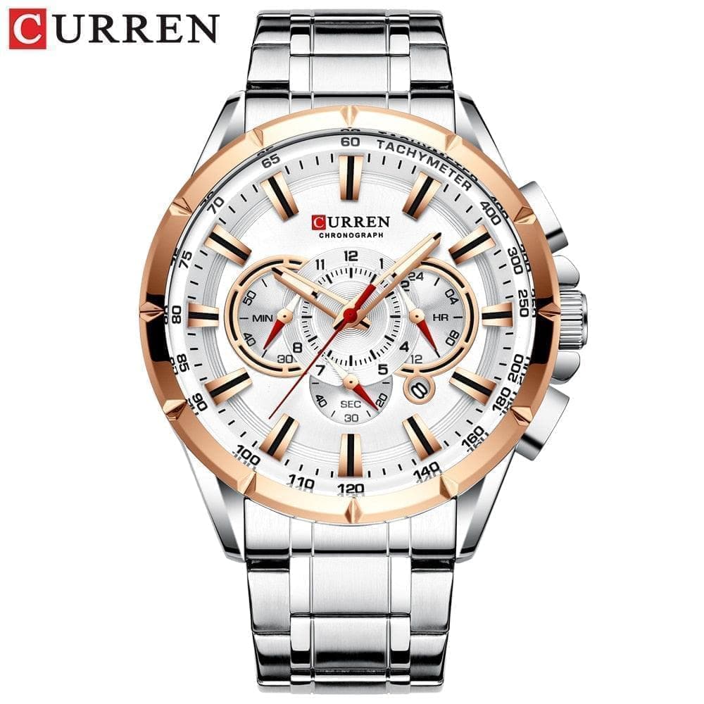 CURREN Luxury Casual Quartz Sports Chronograph Stainless Steel Luminous watch