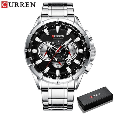 CURREN Luxury Casual Quartz Sports Chronograph Stainless Steel Luminous watch