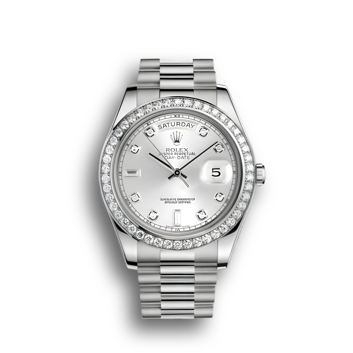 Rolex Day-Date Platinum Silver Watch