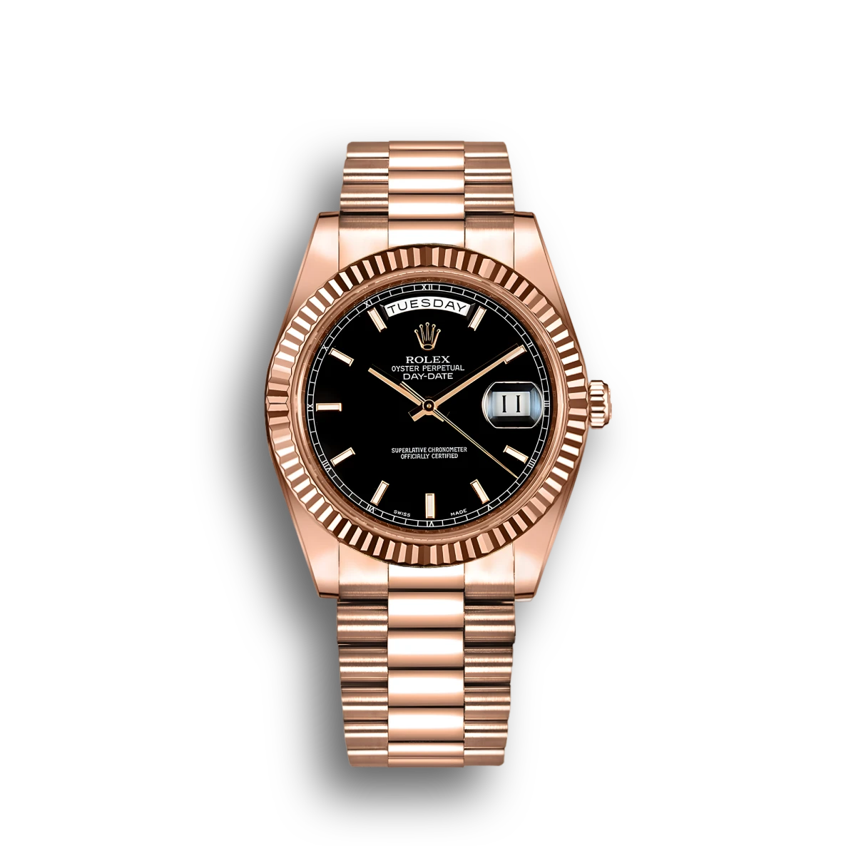 Rolex Day-Date II Rose Gold Black Dial watch