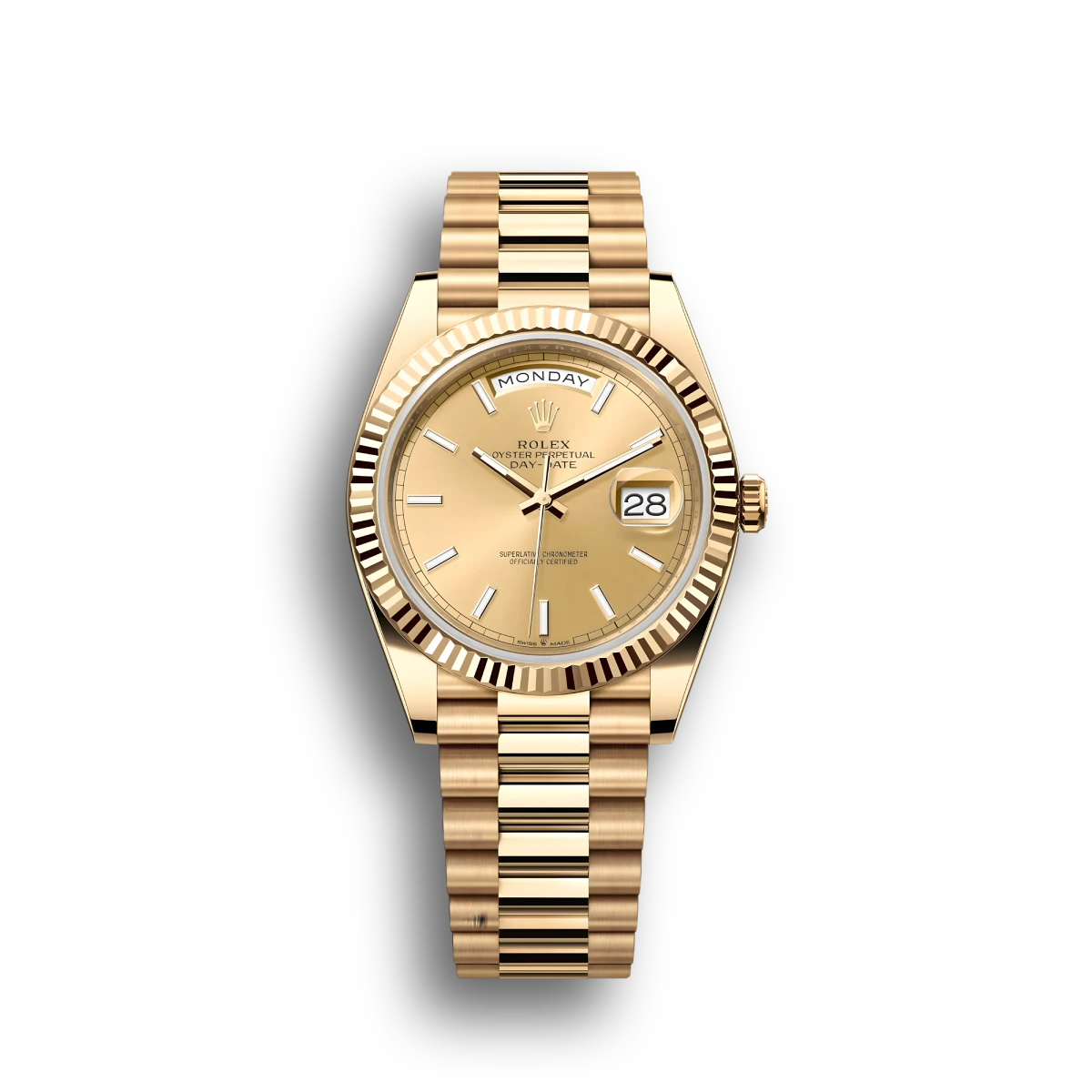 Rlx Day-Date II Champagne Dial Gold Watch