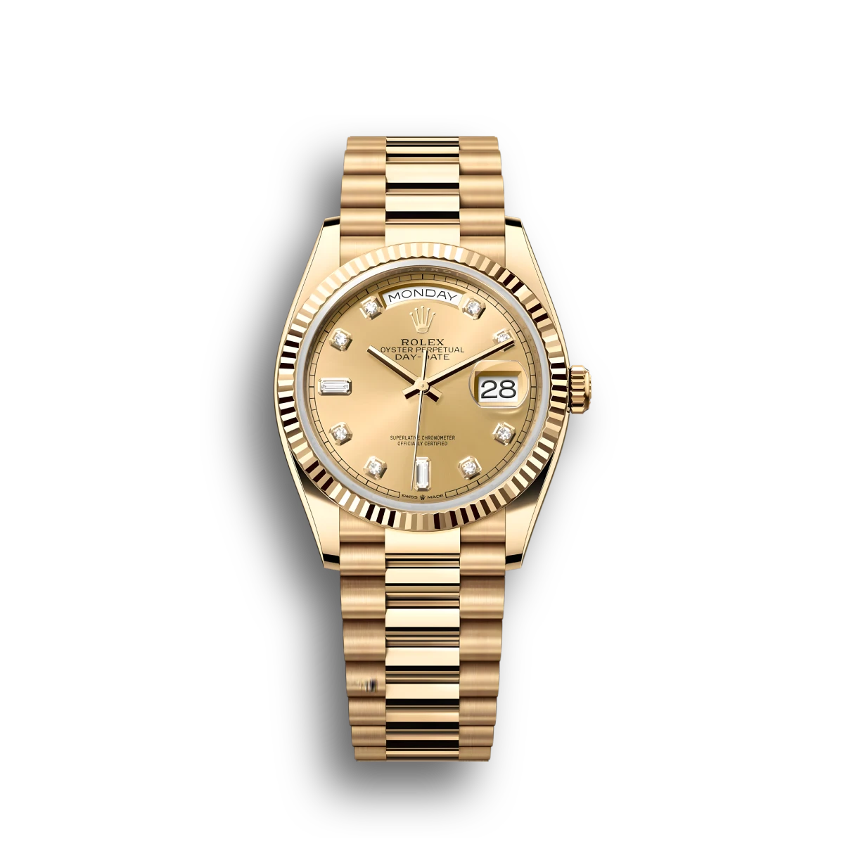 RLX Day-Date Gold Diamond Watch